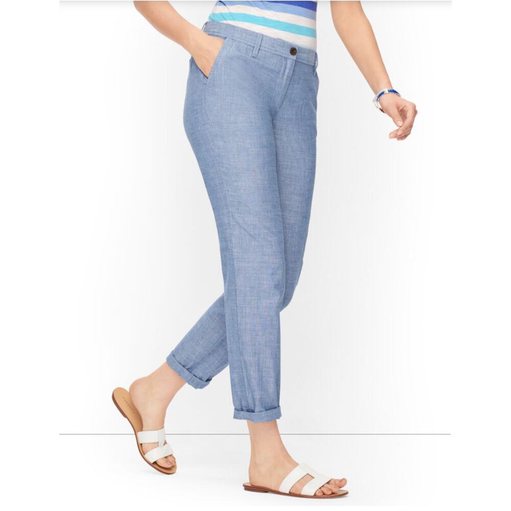 Talbots Relaxed Chino Pants Classic Chambray Blue Plus Size 16W